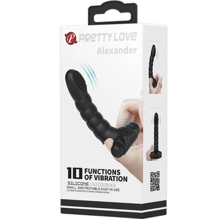 PRETTY LOVE - VIBRADOR DE DEDO ALEXANDER 10 VIBRAÃÃES PRETO