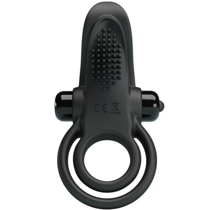 PRETTY LOVE - ANEL VIBRATÃRIO DUPLO + ESTIMULADOR DE CLITÃRIS 10 VIBRAÃÃES PRETO