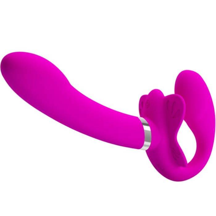 PRETTY LOVE - VIBRADOR VALERIE DOUBLE STRAP-ON 12 VIBRAÃÃES ROXO