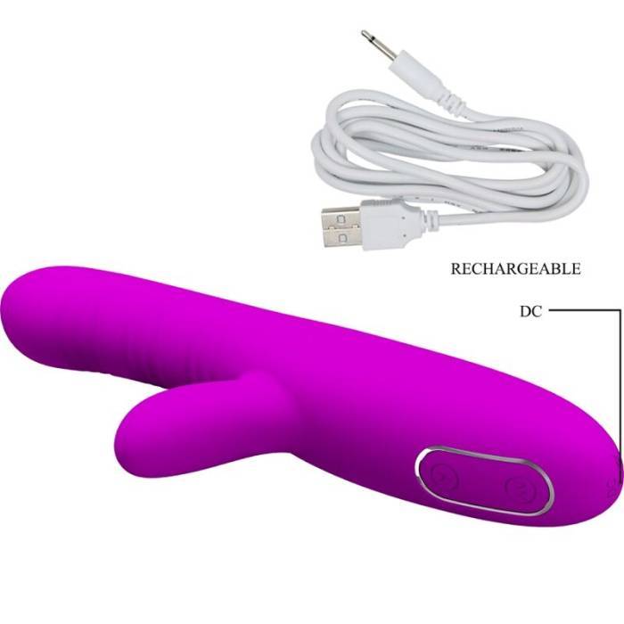 PRETTY LOVE - ANGELIQUE MULTIFUNÃÃES VIBRADOR + ESTIMULADOR DE CLITÃRIS ROXO