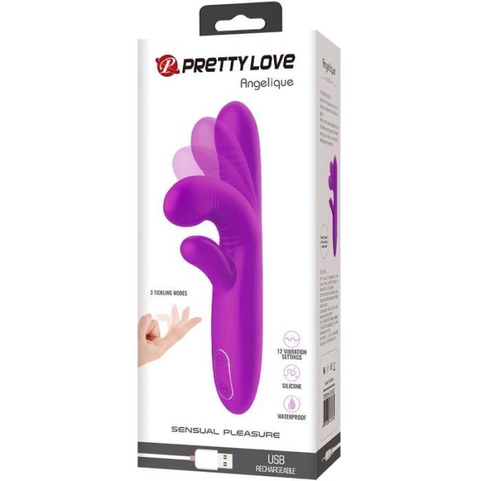 PRETTY LOVE - ANGELIQUE MULTIFUNÃÃES VIBRADOR + ESTIMULADOR DE CLITÃRIS ROXO