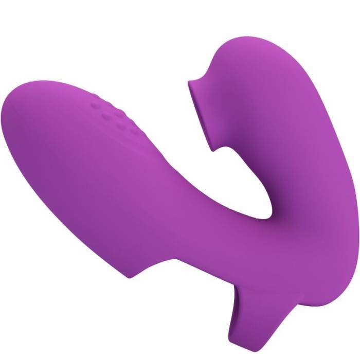 PRETTY LOVE - VIBRADOR DE DEDO ATHENA COM ESTIMULADOR DE CLITÃRIS ROXO