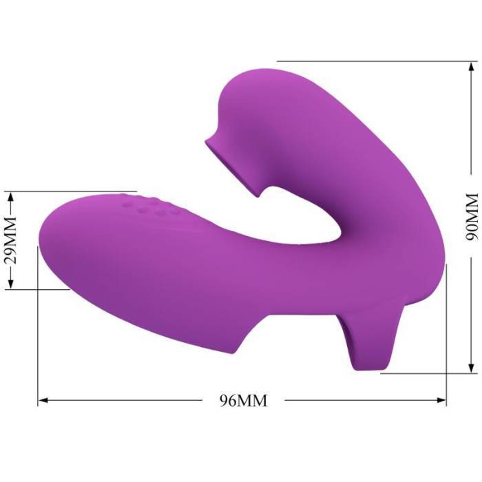 PRETTY LOVE - VIBRADOR DE DEDO ATHENA COM ESTIMULADOR DE CLITÃRIS ROXO