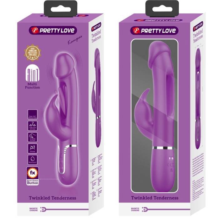 PRETTY LOVE - KAMPAS 3 EM 1 MULTIFUNCIONAL COELHO VIBRADOR ROXO
