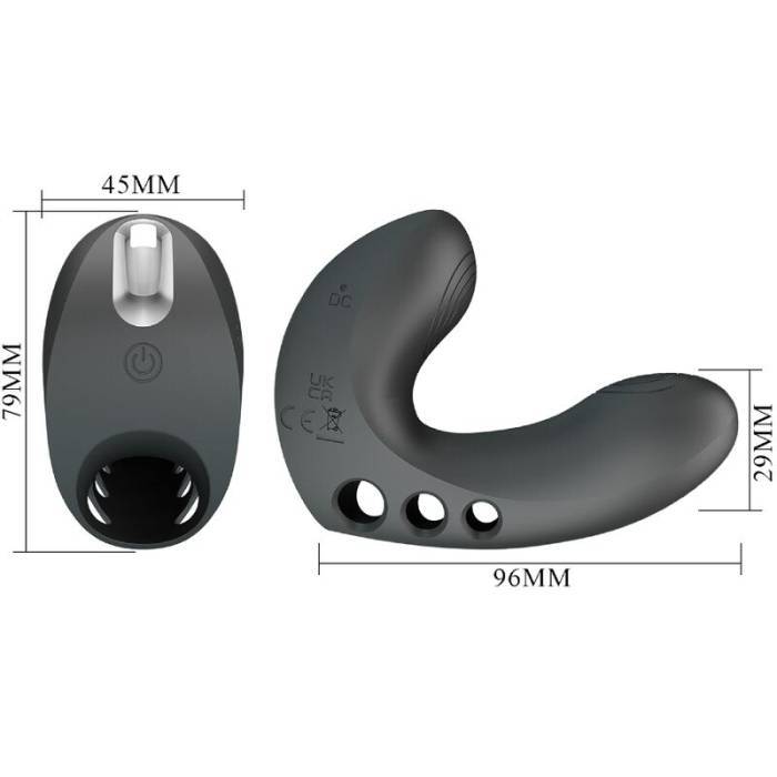PRETTY LOVE - VIBRADOR DE DEDO CAMELIA 7 VIBRAÃÃES PRETO