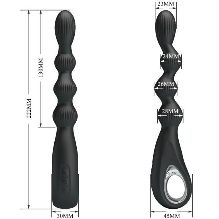 PRETTY LOVE - FEDERER VIBRADOR ANAL 12 VIBRAÃÃES PRETO