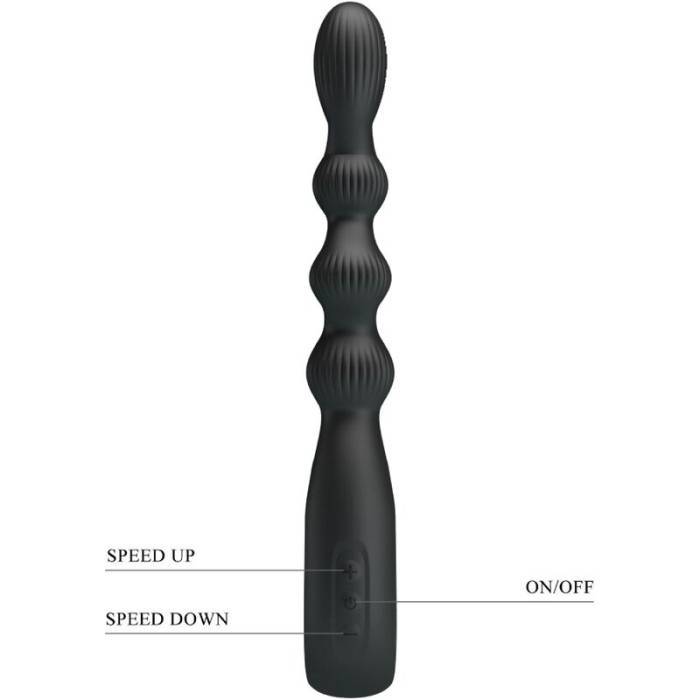 PRETTY LOVE - FEDERER VIBRADOR ANAL 12 VIBRAÃÃES PRETO