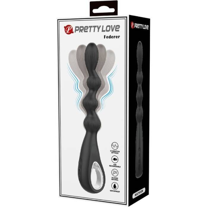 PRETTY LOVE - FEDERER VIBRADOR ANAL 12 VIBRAÃÃES PRETO
