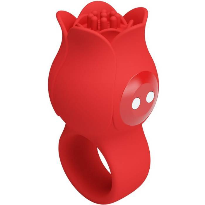 PRETTY LOVE - VIBRADOR DE DEDO EM FORMA DE JAE ROSE 10 VIBRAÃÃES VERMELHO