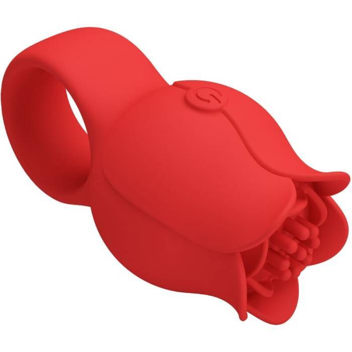 PRETTY LOVE - VIBRADOR DE DEDO EM FORMA DE JAE ROSE 10 VIBRAÃÃES VERMELHO