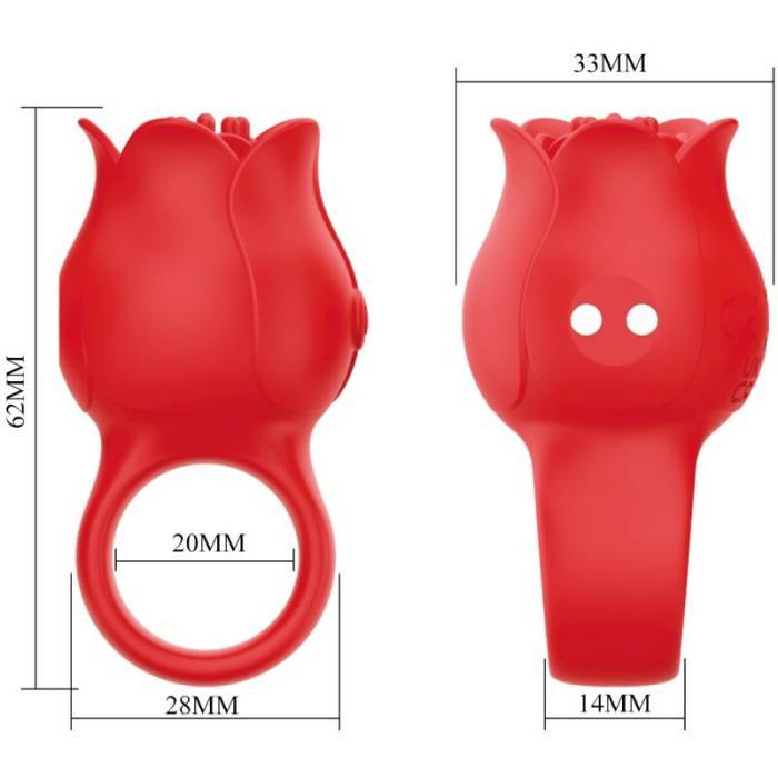 PRETTY LOVE - VIBRADOR DE DEDO EM FORMA DE JAE ROSE 10 VIBRAÃÃES VERMELHO