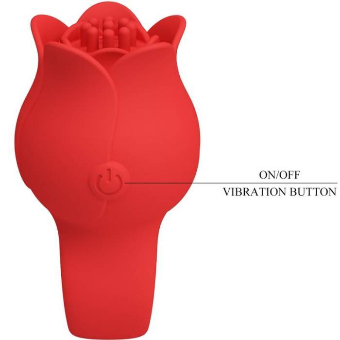PRETTY LOVE - VIBRADOR DE DEDO EM FORMA DE JAE ROSE 10 VIBRAÃÃES VERMELHO
