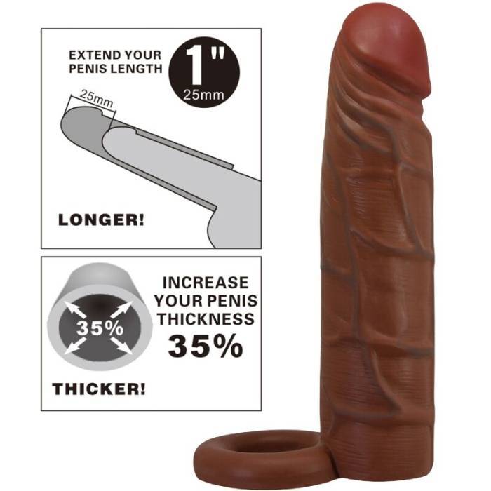 PRETTY LOVE - MANGA PENIS KAILE COM EXTENSÃO DE 2,5 CM MULATO