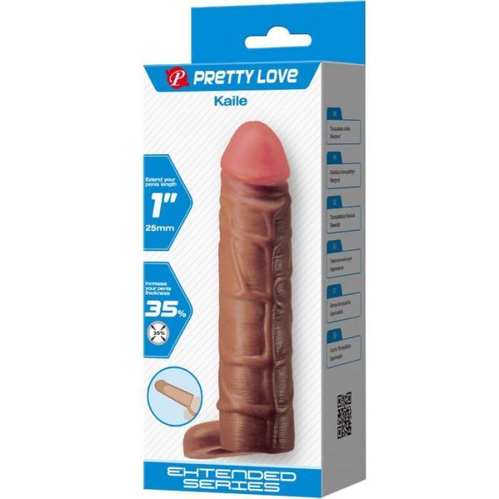 PRETTY LOVE - MANGA PENIS KAILE COM EXTENSÃO DE 2,5 CM MULATO