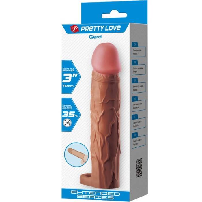 PRETTY LOVE - MANGA PENIS GERD COM EXTENSÃO DE 7,6 CM MULATO