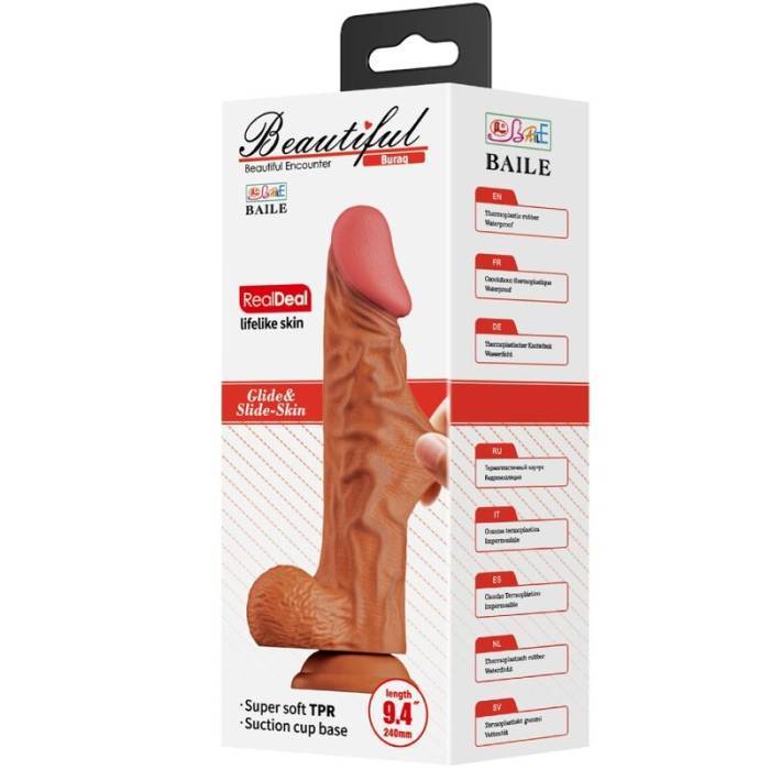 BAILE - BURAQ DILDO REALÃSTICO 24 CM CARNE