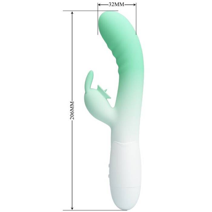 PRETTY LOVE - VIBRADOR CERBERUS RABBIT 30 VIBRAÃÃES VERDE