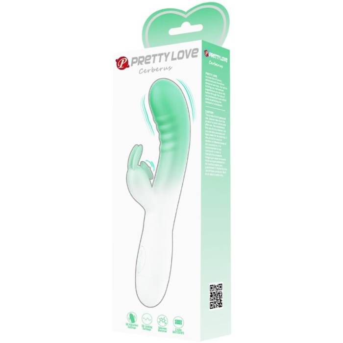 PRETTY LOVE - VIBRADOR CERBERUS RABBIT 30 VIBRAÃÃES VERDE