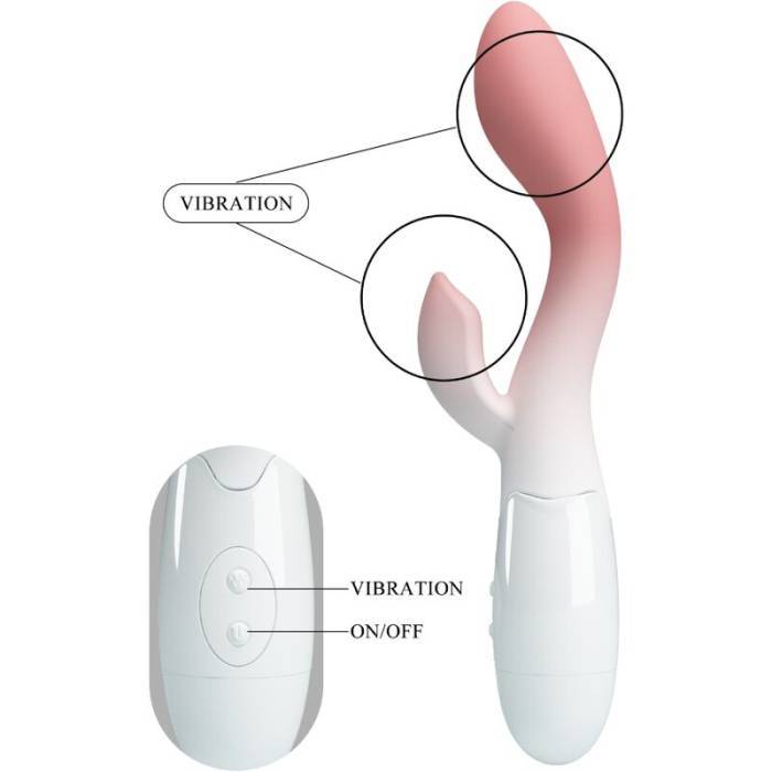 PRETTY LOVE - VIBRADOR BRILHANTE DO PONTO G + ESTIMULADOR DE CLITÃRIS 30 VIBRAÃÃES ROSA