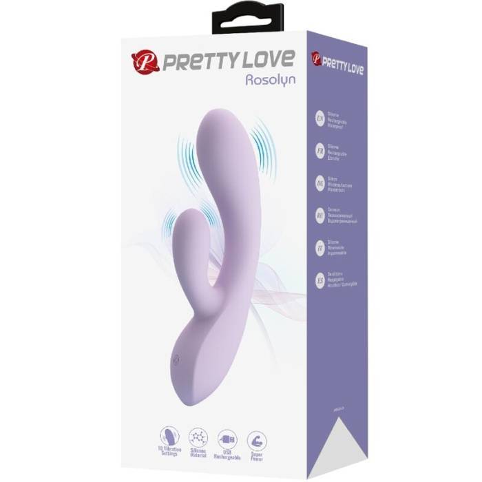 PRETTY LOVE - VIBRADOR ROSOLYN RABBIT 10 VIBRAÃÃES ROXO