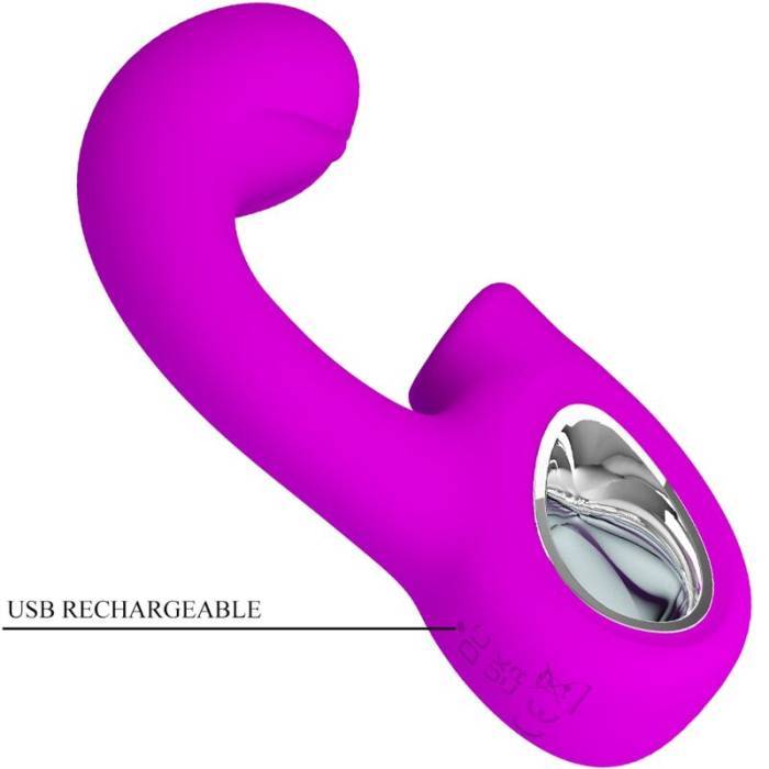 PRETTY LOVE - SIBEL SIBEL VIBRADOR PONTO G + ESTIMULADOR DE CLITÃRIS 10 VIBRAÃÃES ROXO