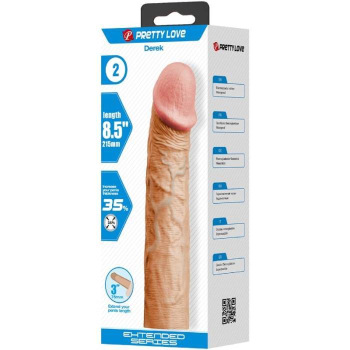 PRETTY LOVE - MANGA DE PÃNIS DEREK COM EXTENSÃO DE 7,6 CM DE CARNE