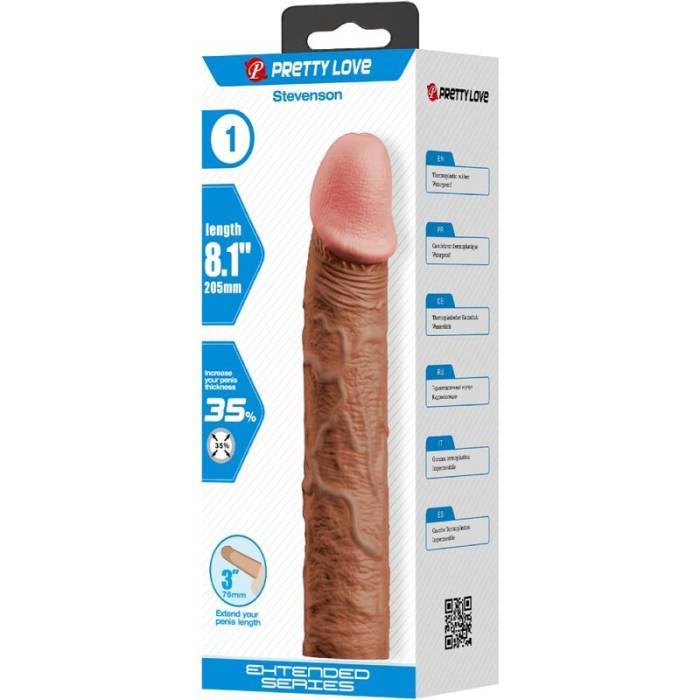 PRETTY LOVE - MANGA PENIS STEVENSON COM EXTENSÃO DE 7,6 CM MULATO