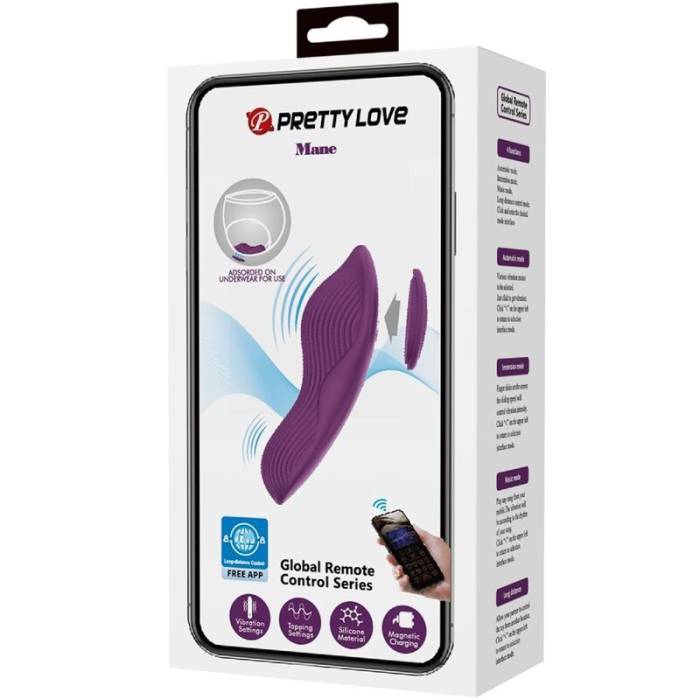 PRETTY LOVE - MANE LAY ON MASSAGEADOR DE CLITÃRIS 10 VIBRAÃÃES CONTROLE REMOTO ROXO