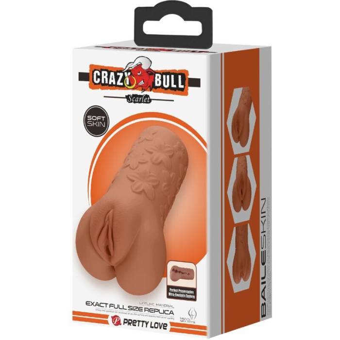 CRAZY BULL - DESIGN DE VAGINA E ÃNUS ESCARLATE COM FLORES CARNE
