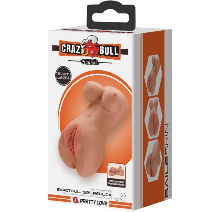 CRAZY BULL - HANNAH MASTURBADOR DUPLO VAGINA E ÃNUS MULATO REALISTA