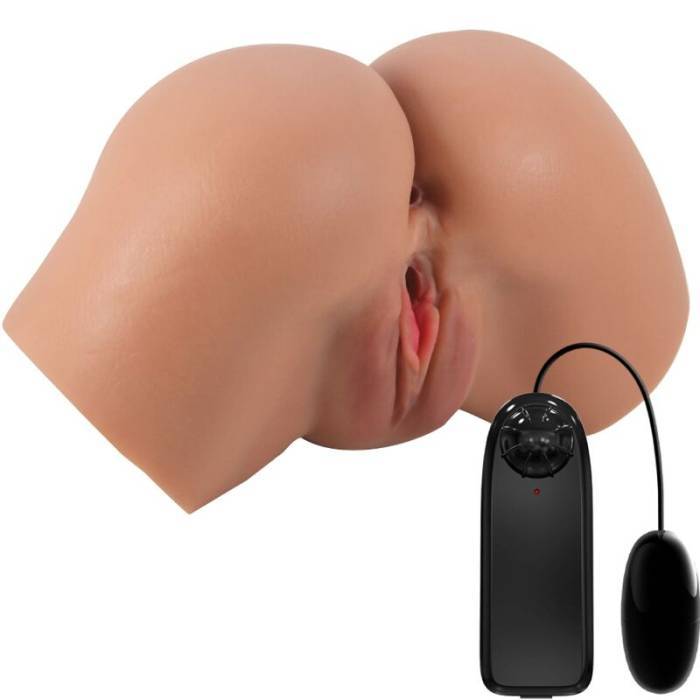 CRAZY BULL - VIBRADOR HAILEY BUTT COM VAGINA E ÃNUS REALISTAS MULATA CONTROLE REMOTO