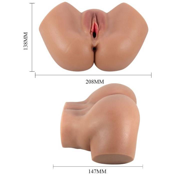 CRAZY BULL - VIBRADOR HAILEY BUTT COM VAGINA E ÃNUS REALISTAS MULATA CONTROLE REMOTO