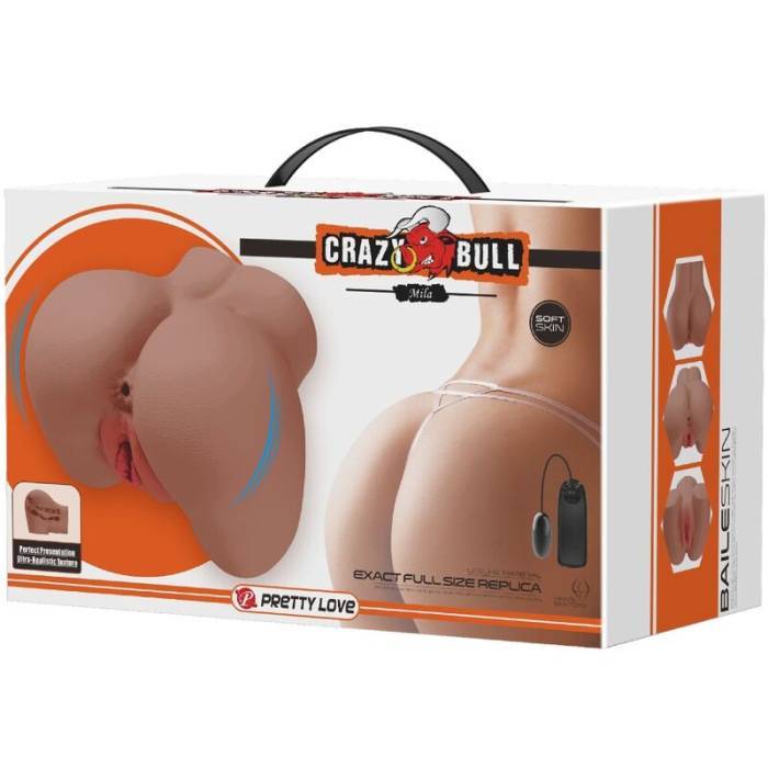 CRAZY BULL - VIBRADOR MILA BUTT COM VAGINA REALISTA E ÃNUS CONTROLE DE CARNE REMOTO