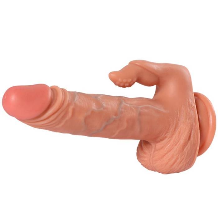SHEQU - ESTIMULADOR DE DILDO E CLITÃRIS JULIAN COM VIBRAÃÃO E CONTROLE REMOTO 16 CM
