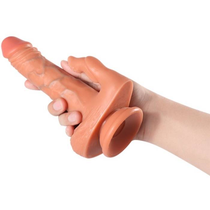 SHEQU - ESTIMULADOR DE DILDO E CLITÃRIS JULIAN COM VIBRAÃÃO E CONTROLE REMOTO 16 CM