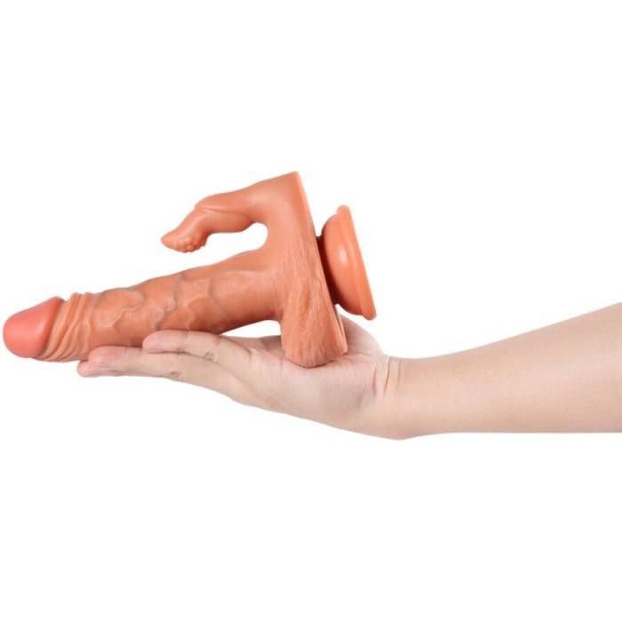 SHEQU - ESTIMULADOR DE DILDO E CLITÃRIS JULIAN COM VIBRAÃÃO E CONTROLE REMOTO 16 CM