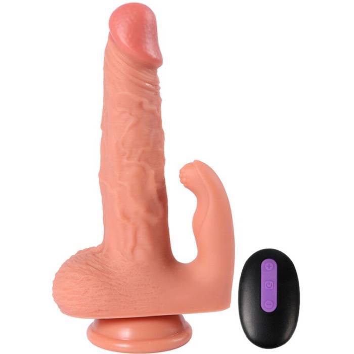 SHEQU - HAYDEN DILDO E ESTIMULADOR DE CLITÃRIS COM VIBRAÃÃO E CONTROLE REMOTO 16 CM
