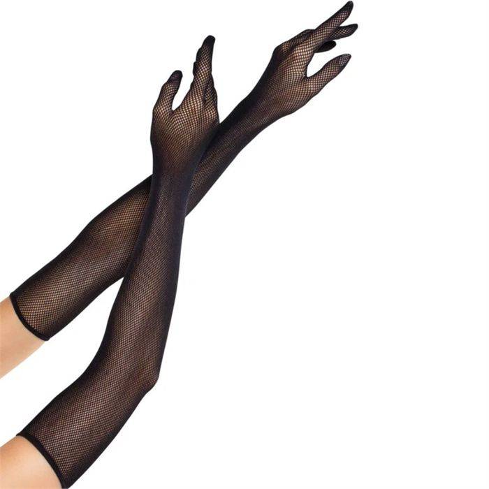 LEG AVENUE - LUVAS DE REDE LONGAS OPERA PRETAS