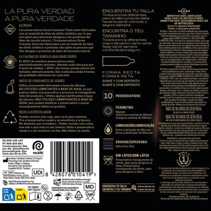 DUREX - TOTAL CONNECTION ULTRA FINE PLUS SEM LÃTEX 10 UNIDADES