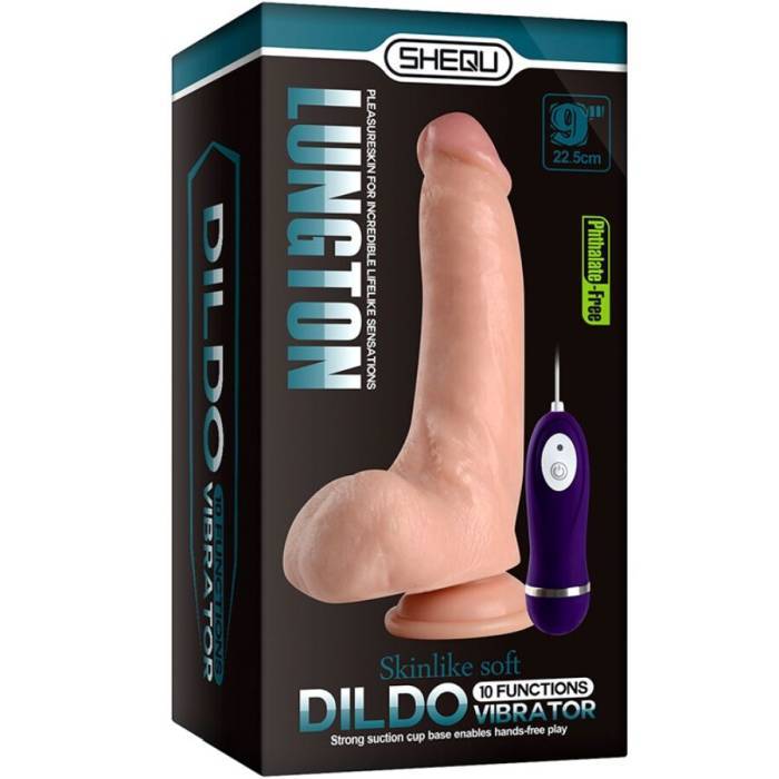 SHEQU - LUNGTON VIBRADOR DILDO COM CONTROLE REMOTO 22,5 CM