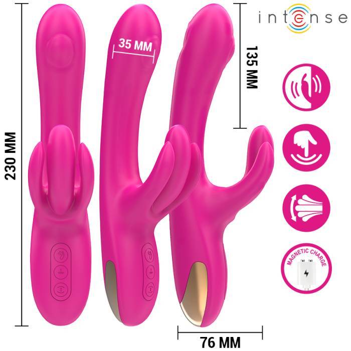 INTENSE - BRITNEY MULTIFUNCIONAL RABBIT VIBRADOR 23 CM ROSA