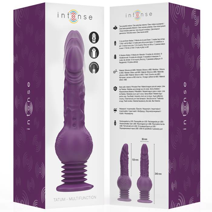 INTENSE - VIBRADOR MULTIFUNCIONAL TATUM COM VIBRAÃÃO PARA CIMA E PARA BAIXO 24 CM ROXO