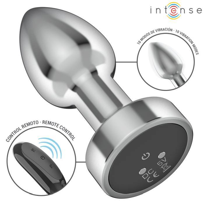 INTENSE - PLUG ANAL 10 VIBRAÃÃES METAL COM CONTROLE REMOTO S