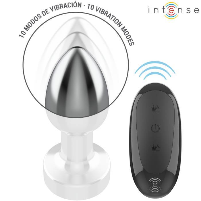 INTENSE - PLUG ANAL 10 VIBRAÃÃES METAL COM CONTROLE REMOTO S