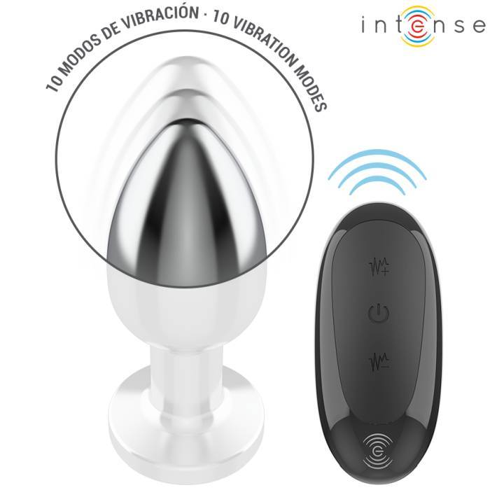 INTENSE - PLUG ANAL 10 VIBRAÃÃES METAL COM CONTROLE REMOTO L
