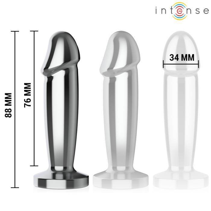 INTENSE - PLUG ANAL 10 VIBRAÃÃES DILDO DE METAL COM CONTROLE REMOTO S