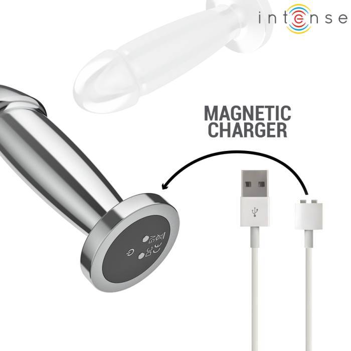 INTENSE - PLUG ANAL 10 VIBRAÃÃES DILDO DE METAL COM CONTROLE REMOTO S