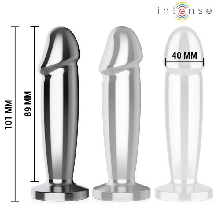 INTENSE - PLUG ANAL 10 VIBRAÃÃES DILDO DE METAL COM CONTROLE REMOTO M