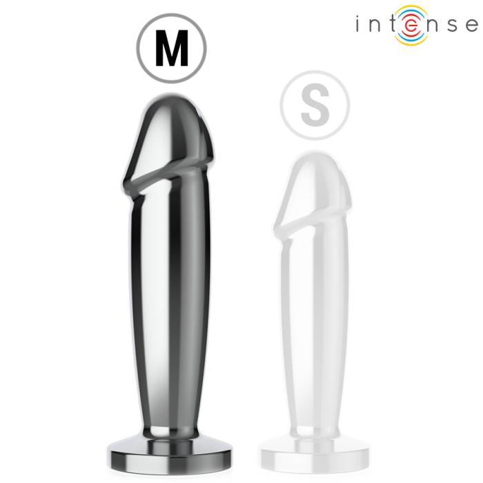 INTENSE - PLUG ANAL 10 VIBRAÃÃES DILDO DE METAL COM CONTROLE REMOTO M