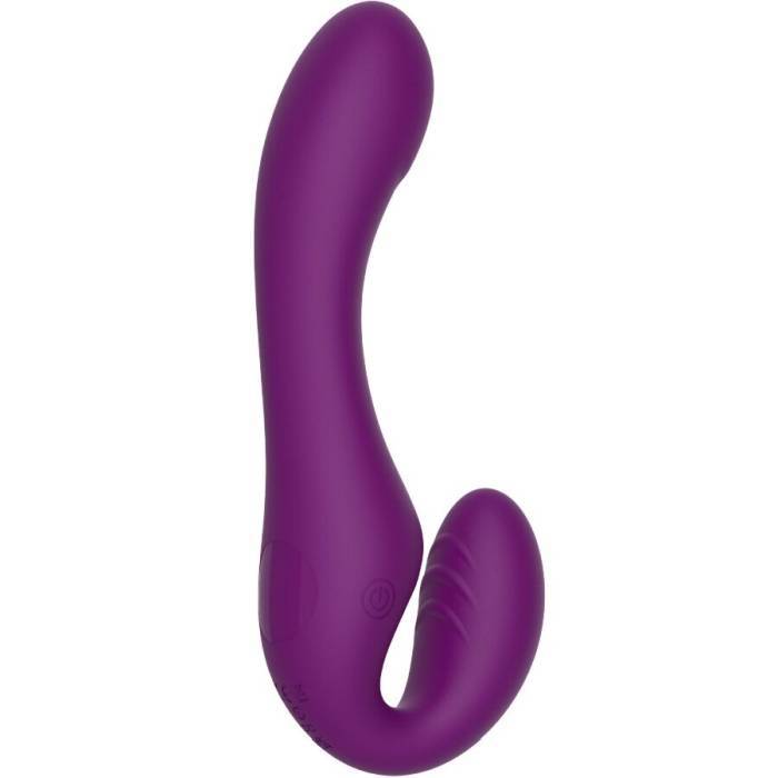 XOCOON - VIBRADOR STRAP-ON 2 EM 1 SEM ALÃAS COM CONTROLE REMOTO ROXO